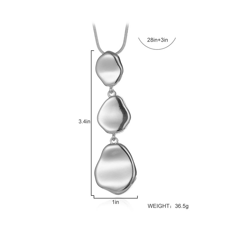 welbijoux Long Chain Necklace Silver Plating Mulit-Layer Y Pendant Necklace for Women - Image 3
